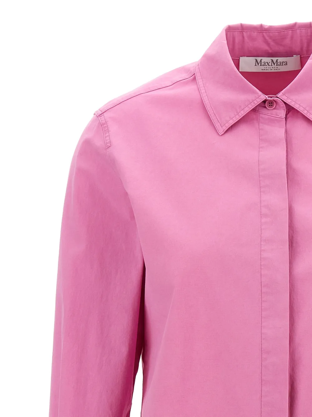 Max Mara Sfilata Stretch Cotton Francia Shirt With Double Cuffs In Pink