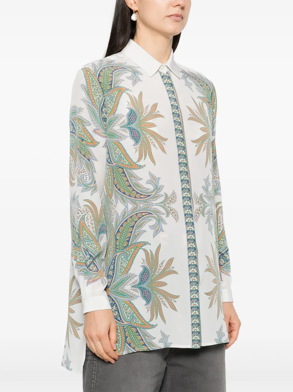 ETRO Blouse met paisley-print Blauw