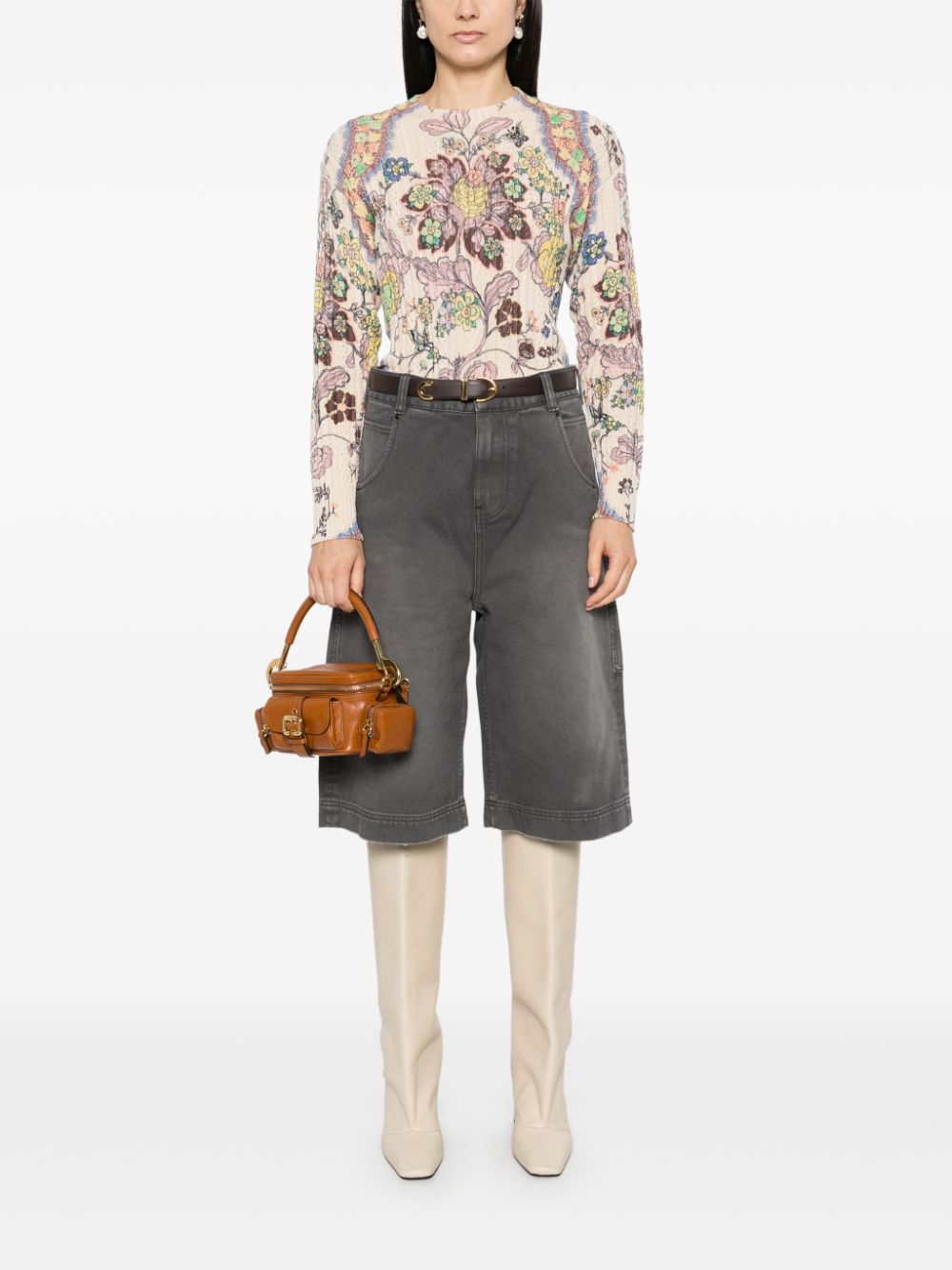 ETRO Trui met bloemenprint - Beige