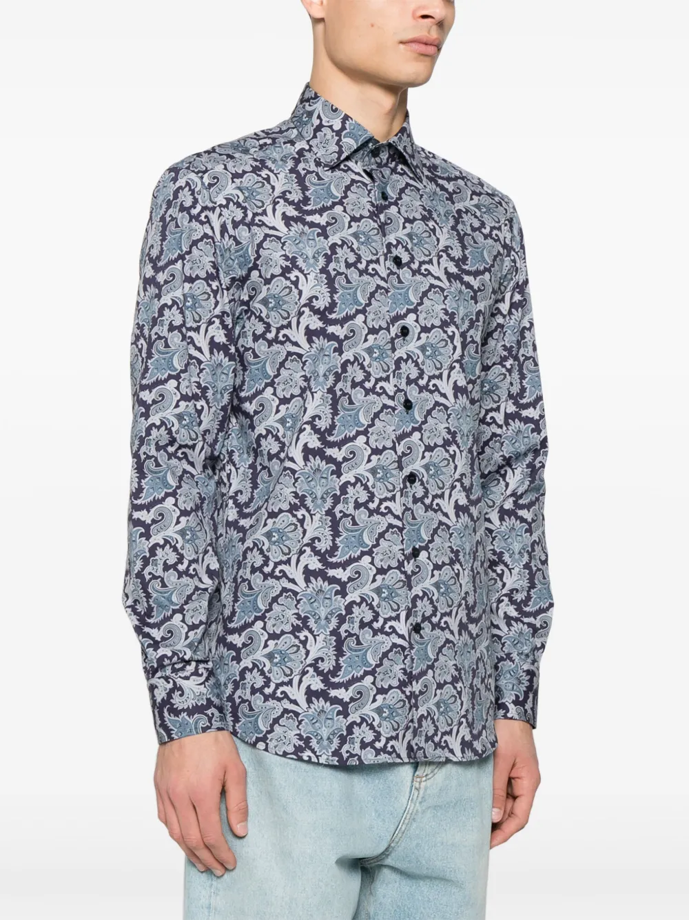 ETRO Overhemd met paisley-print Blauw
