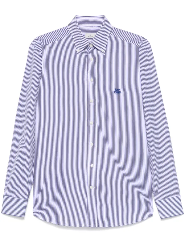 ETRO エトロ　長袖　シャツ　ブラウス　ブルー　ストライプ　42 ETRO ストライプ シャツ | ブルー | FARFETCH JP