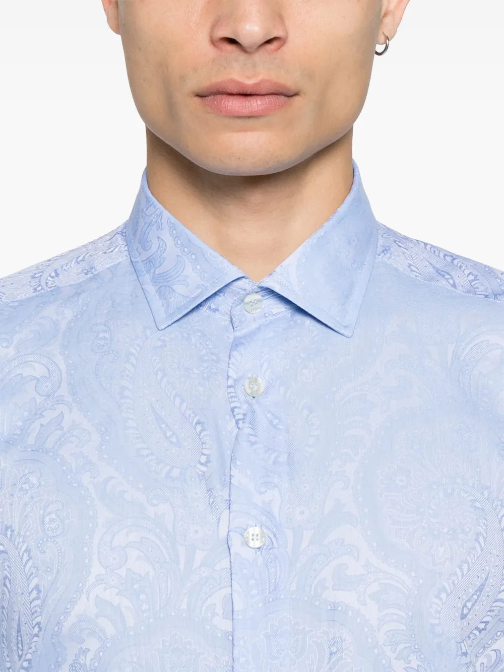 ETRO Overhemd met jacquard Blauw