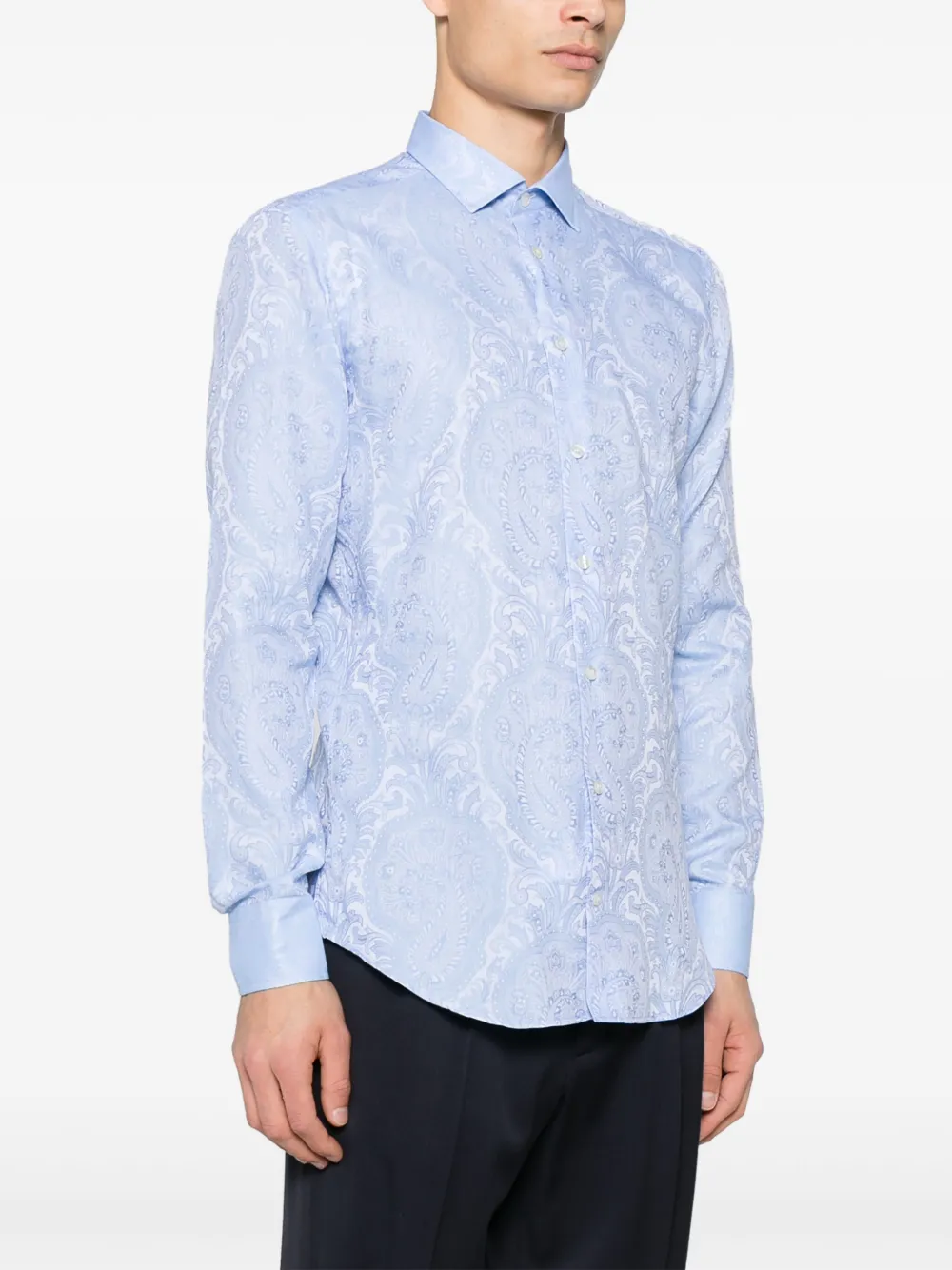 ETRO Overhemd met jacquard Blauw