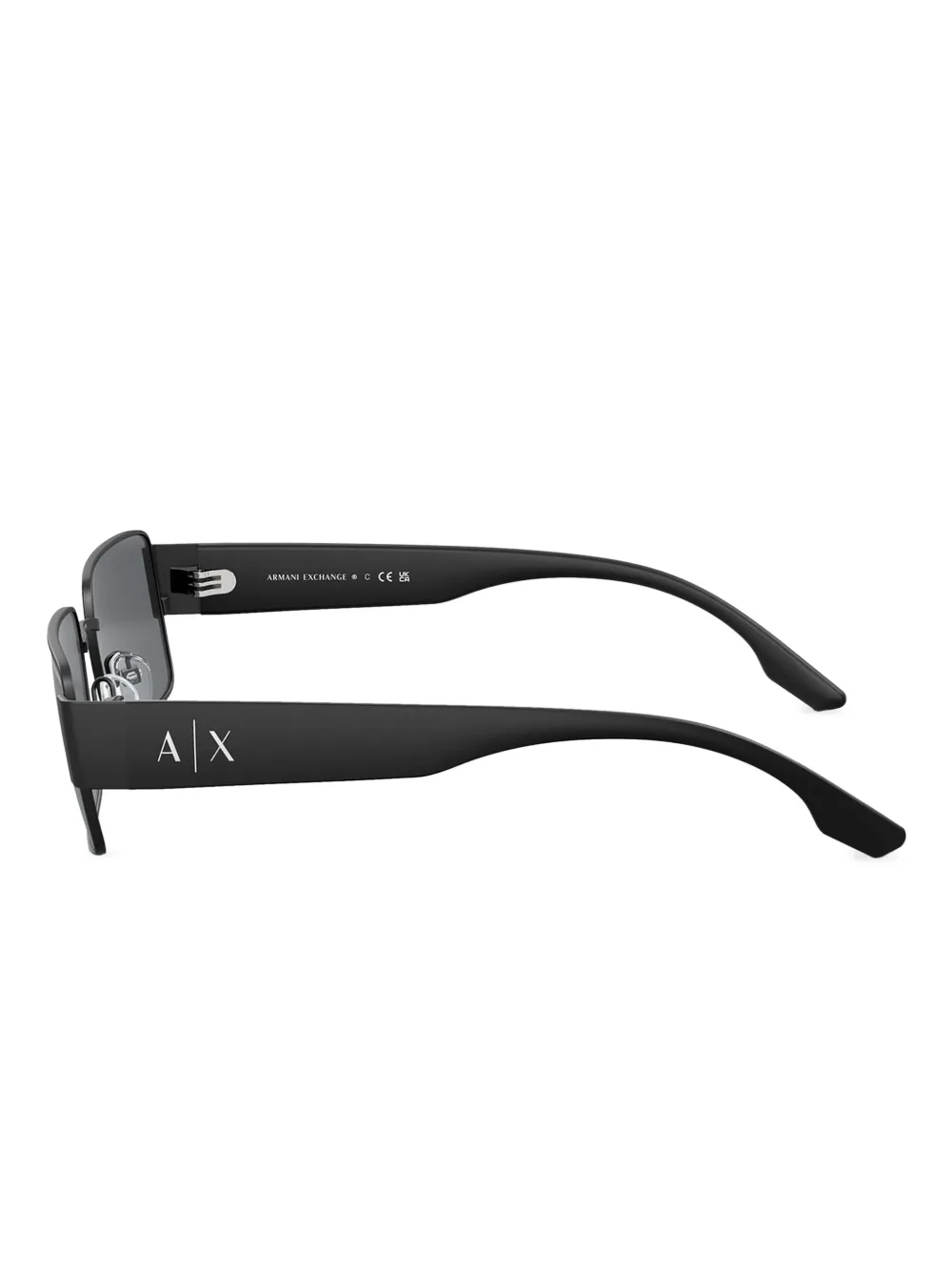 Armani Exchange Zonnebril met rechthoekig montuur Zwart