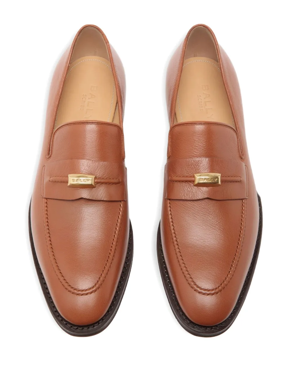 Bally Scribe loafers van bewerkt leer Bruin