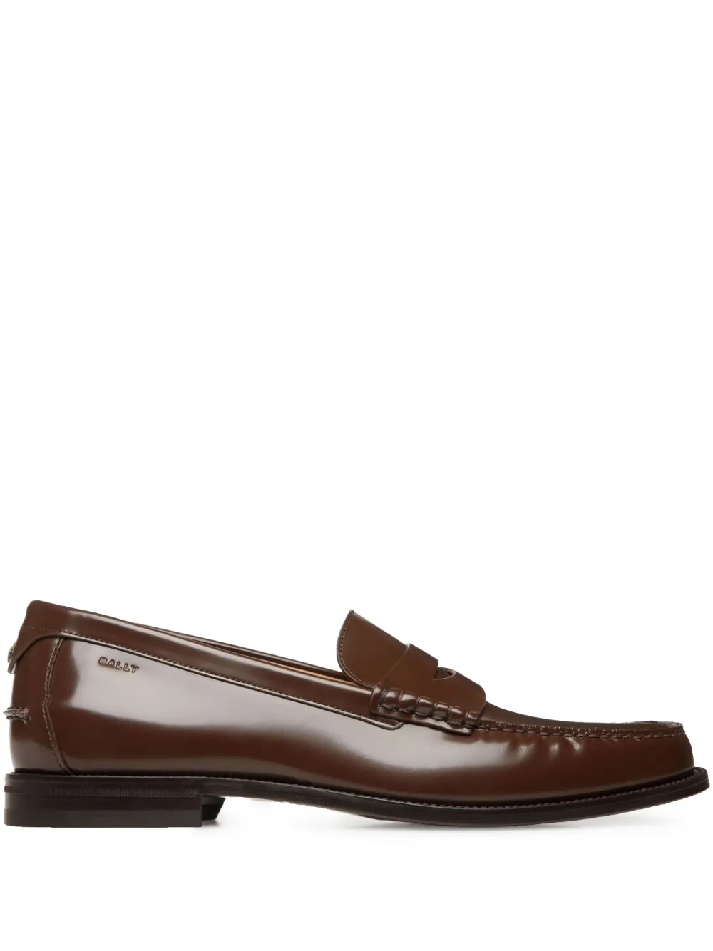 Bally Leren loafers Bruin