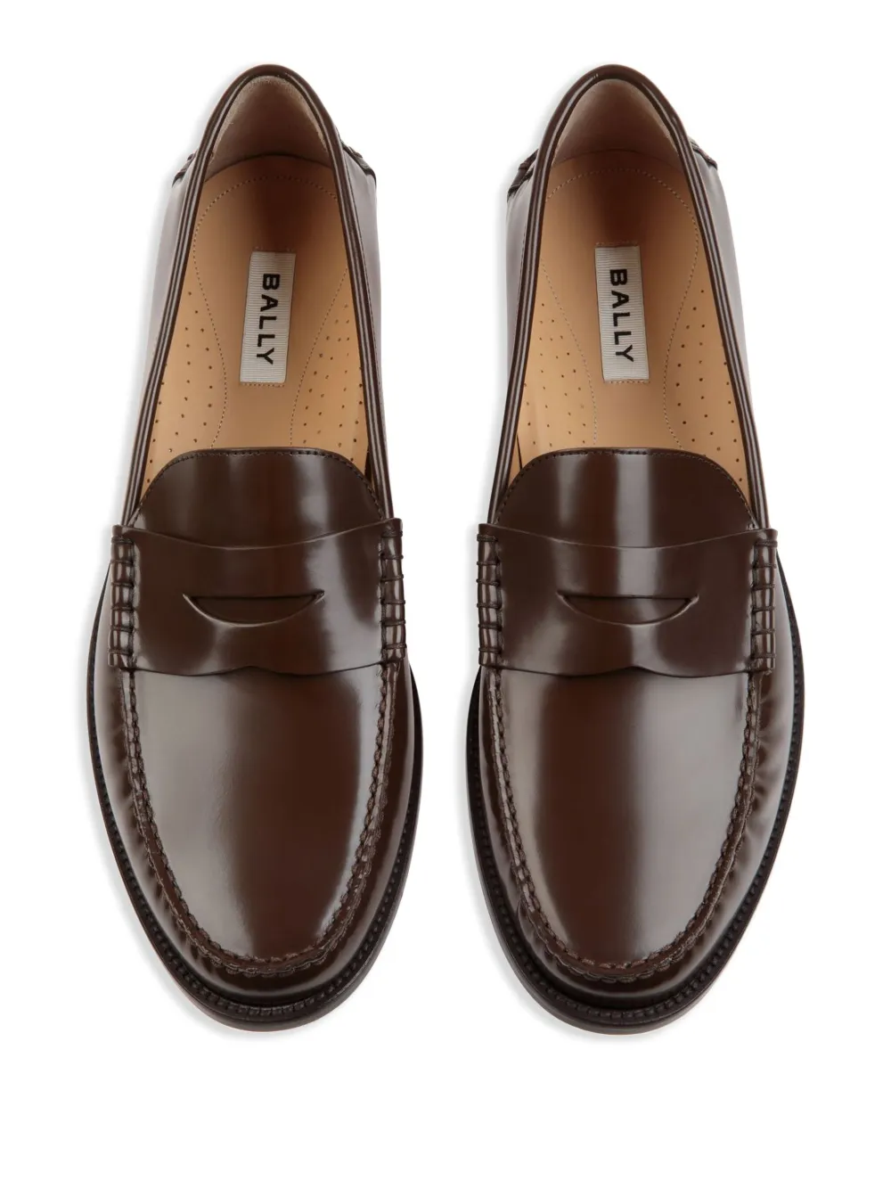 Bally Leren loafers Bruin