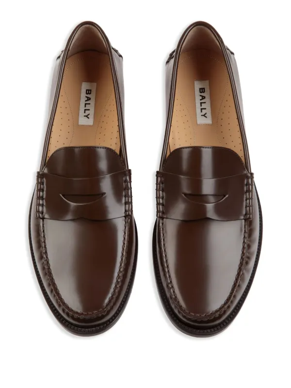 Bally レザーローファー | ブラウン | FARFETCH JP