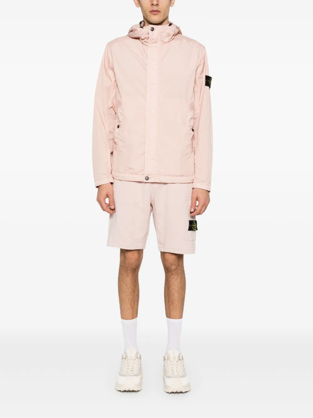 Stone Island Gekreukt jack - Roze