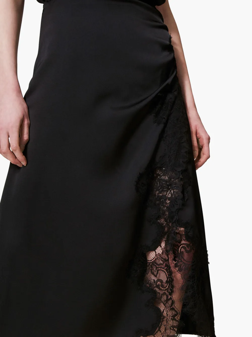 TWINSET Rok met kanten detail 00006_NERO