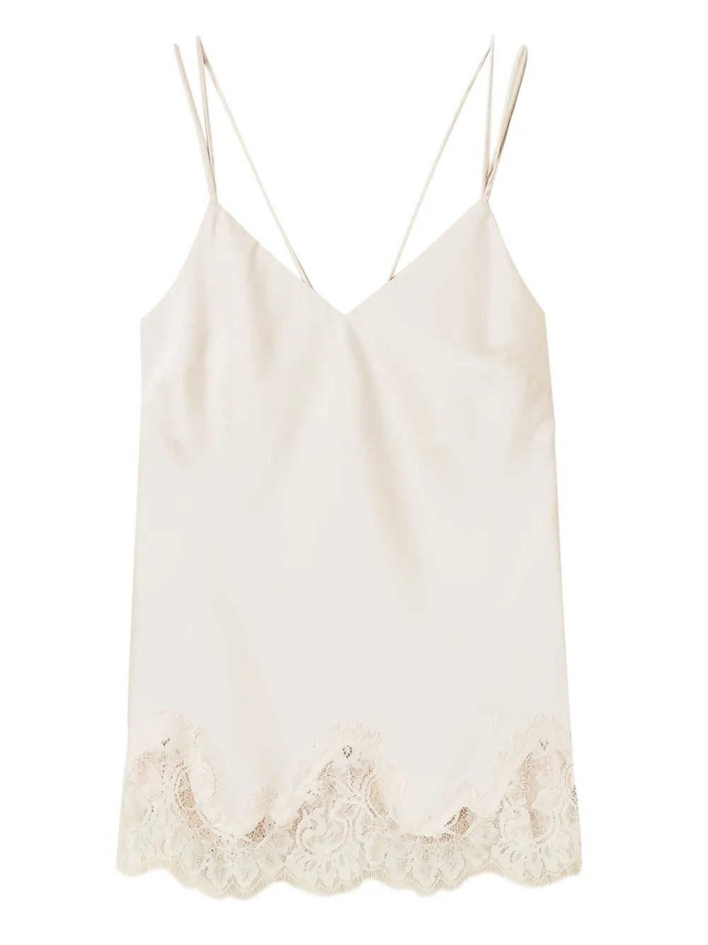 TWINSET Top met afwerking van kant Wit