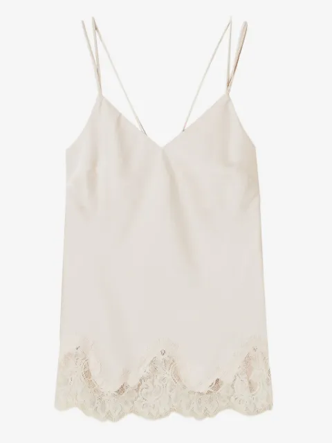TWINSET top con ribete de encaje
