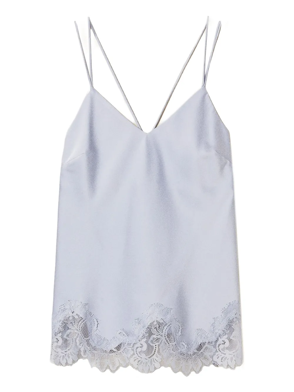 TWINSET camisón de seda con ribete de encaje | morado | Image 1