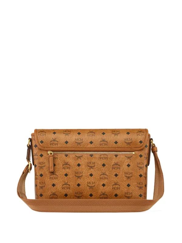 MCM Medium Aren Messenger Bag Brown FARFETCH AU