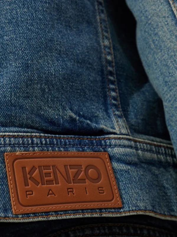 Kenzo ノーカラー デニムジャケット | ブルー | FARFETCH JP