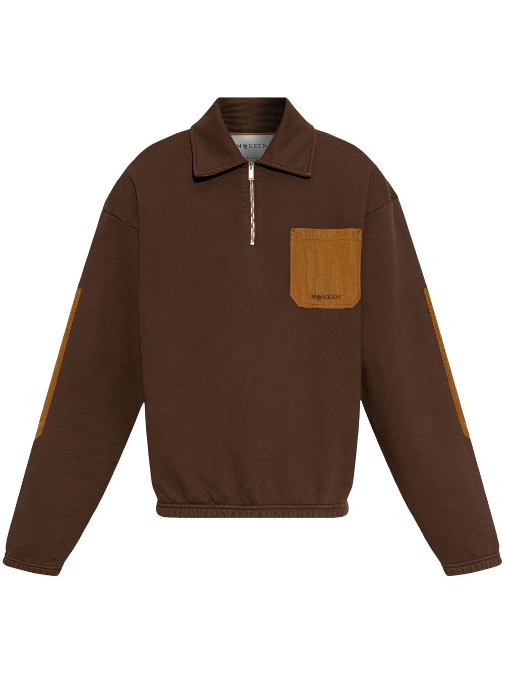 Alexander McQueen contrast-pocket sweatshirt - Brown