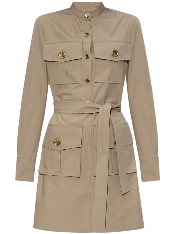 Givenchy Taupe Safari Dress in Poplin Givenchy Taupe Safari Dress in Poplin