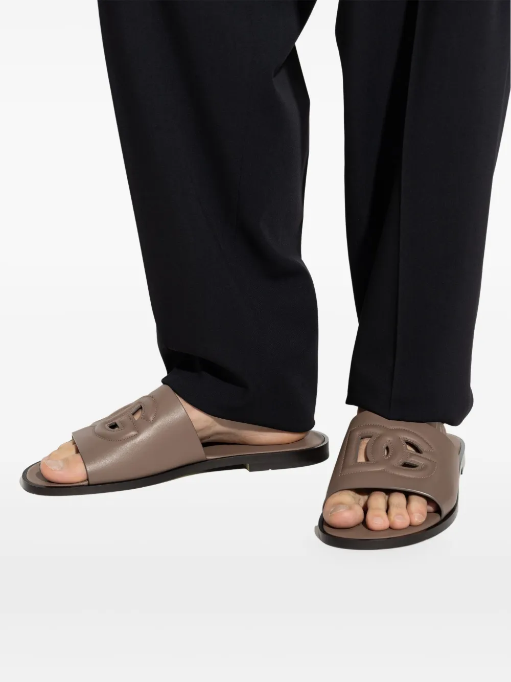 Dolce & Gabbana DG レザーサンダル | ブラウン | FARFETCH JP