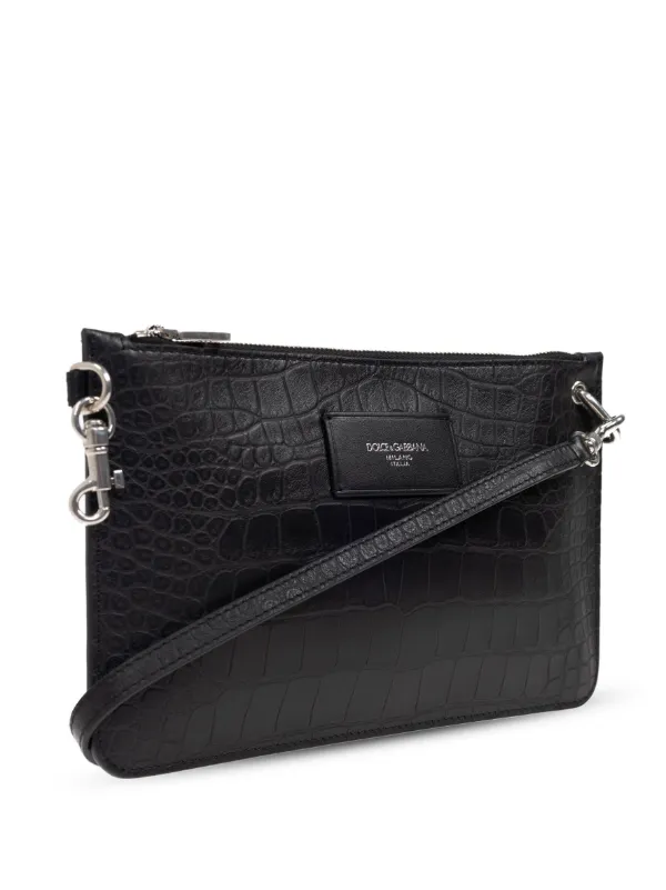 Dolce & Gabbana crocodile-embossed Shoulder Bag | Black
