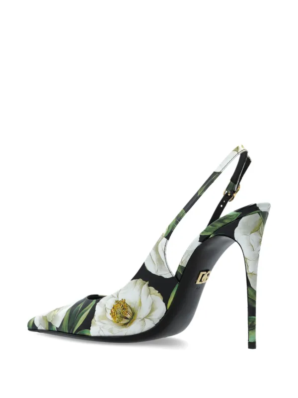 おすすめ人気ランキング2024年 floral-print 120mm Gabbana & Dolce Pumps FARFETCH | White | 靴