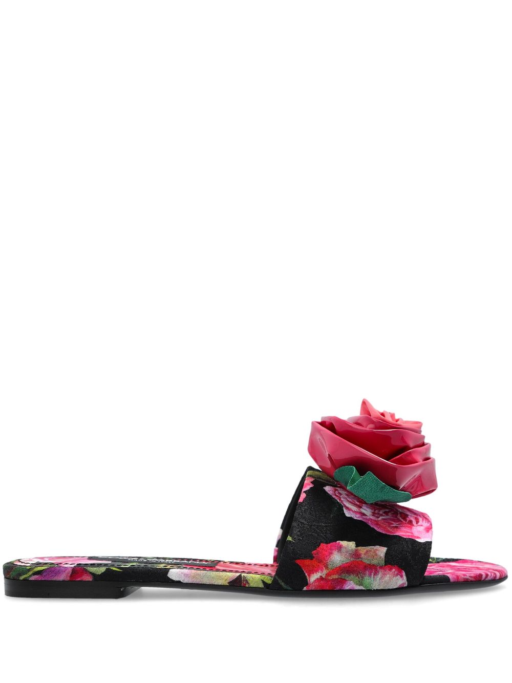 Dolce & Gabbana floral-motif slides Black