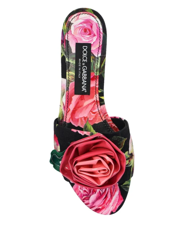 Dolce & Gabbana floral-motif Slides | Black | FARFETCH