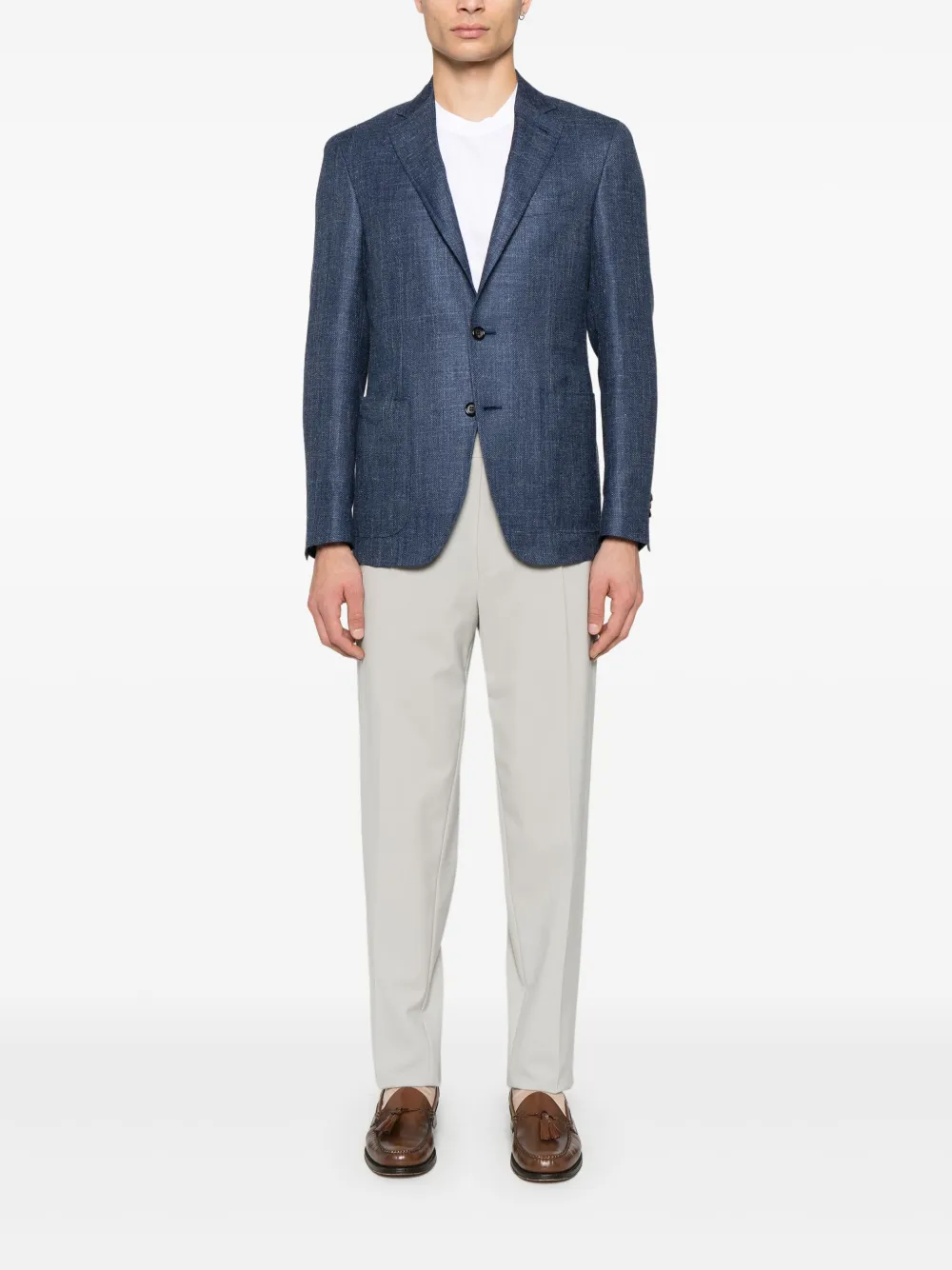 Canali Blazer met enkele rij knopen Blauw