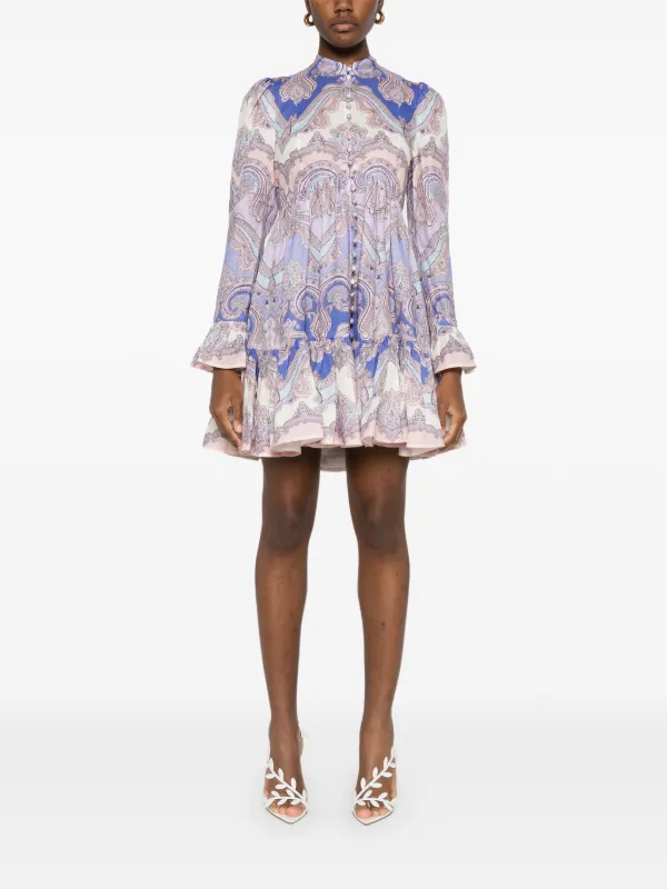 【Zimmermann】Maxine printed linen mini dress Zimmermann Maxine Printed Linen Mini Dress in Natural | Lyst