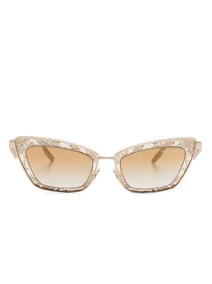 Prada Eyewear ロゴ キャットアイ サングラス | ゴールドトーン