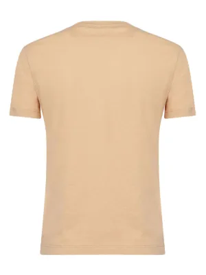 【関税&送料込】Chloe T-shirts and Polos Beige Chloé Crew Neck Logo T Shirt In Cotton Jersey in Blossom