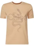 Chloé snake print T-shirt - Neutrals