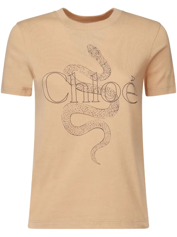 ★CHLOE★ Tシャツ・カットソー Printed t-shirt CHLOÉ Printed cotton-jersey T-shirt | NET-A-PORTER