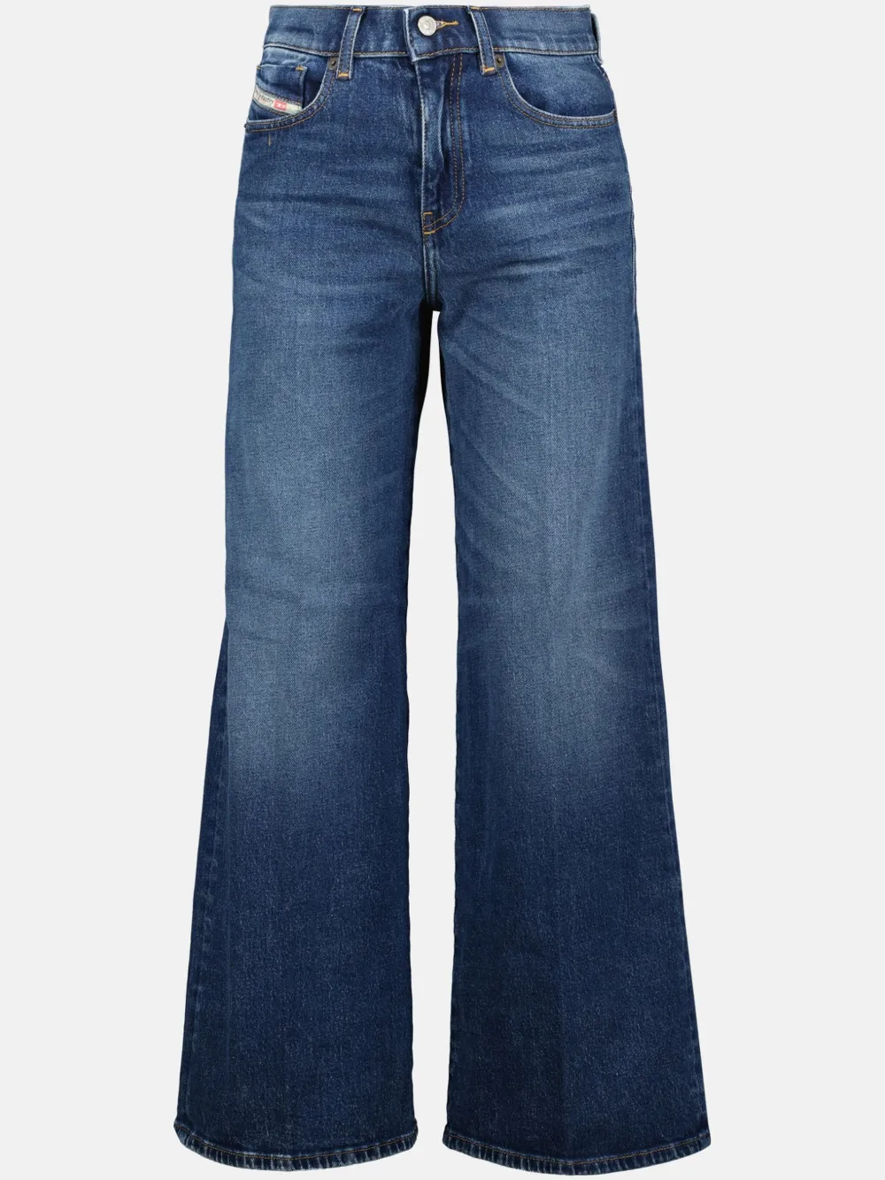 Diesel D-sire 1996 Blue Jeans With Wide Leg And Logo Patch On The Rear In Denim Woman In Blue