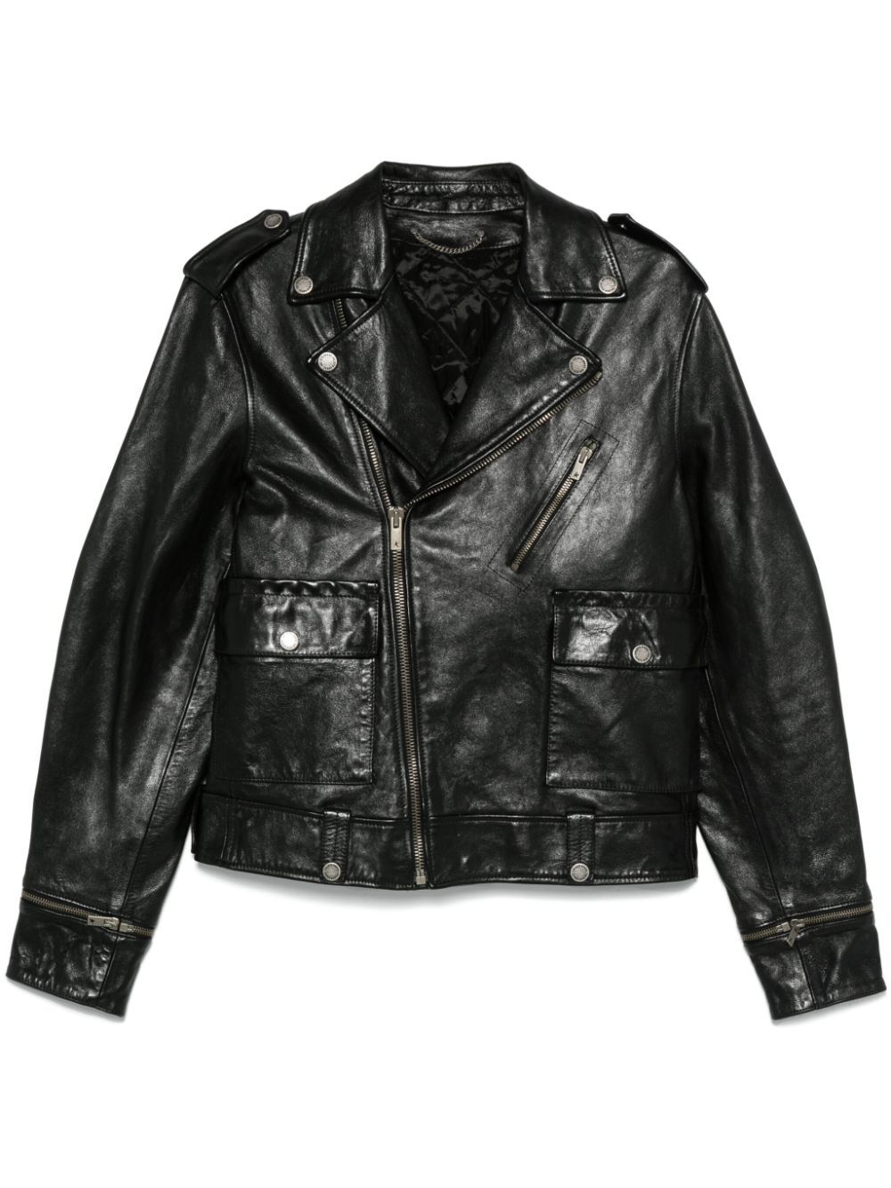 Shop Golden Goose Norwood Chiodo Jacket In Black