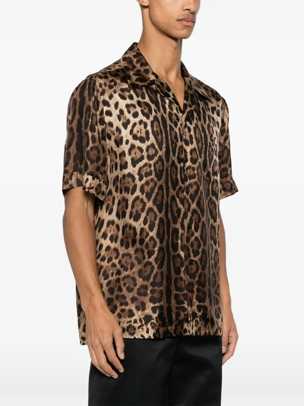 Dolce & Gabbana Overhemd met luipaardprint Bruin