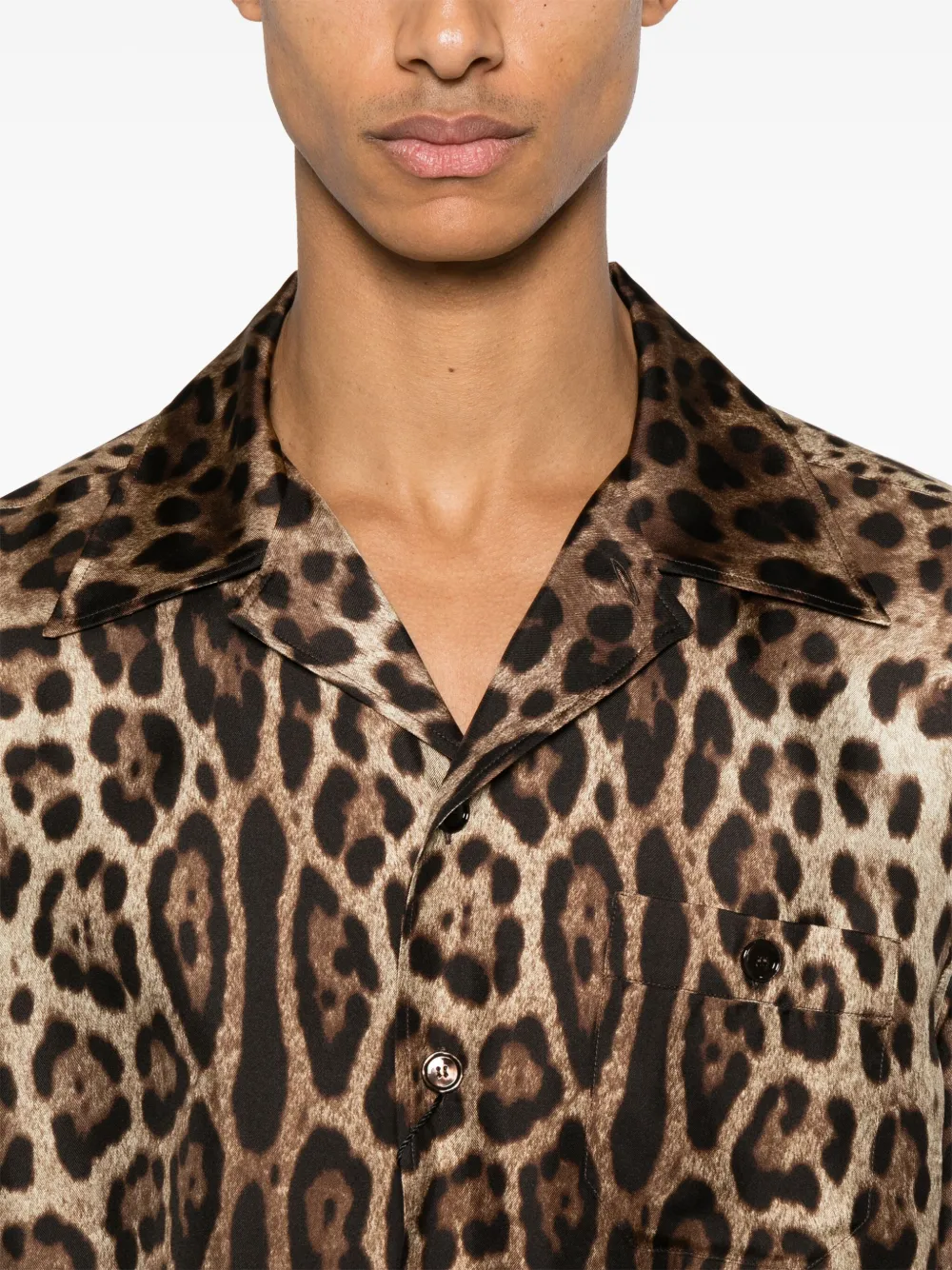 Dolce & Gabbana Overhemd met luipaardprint Bruin