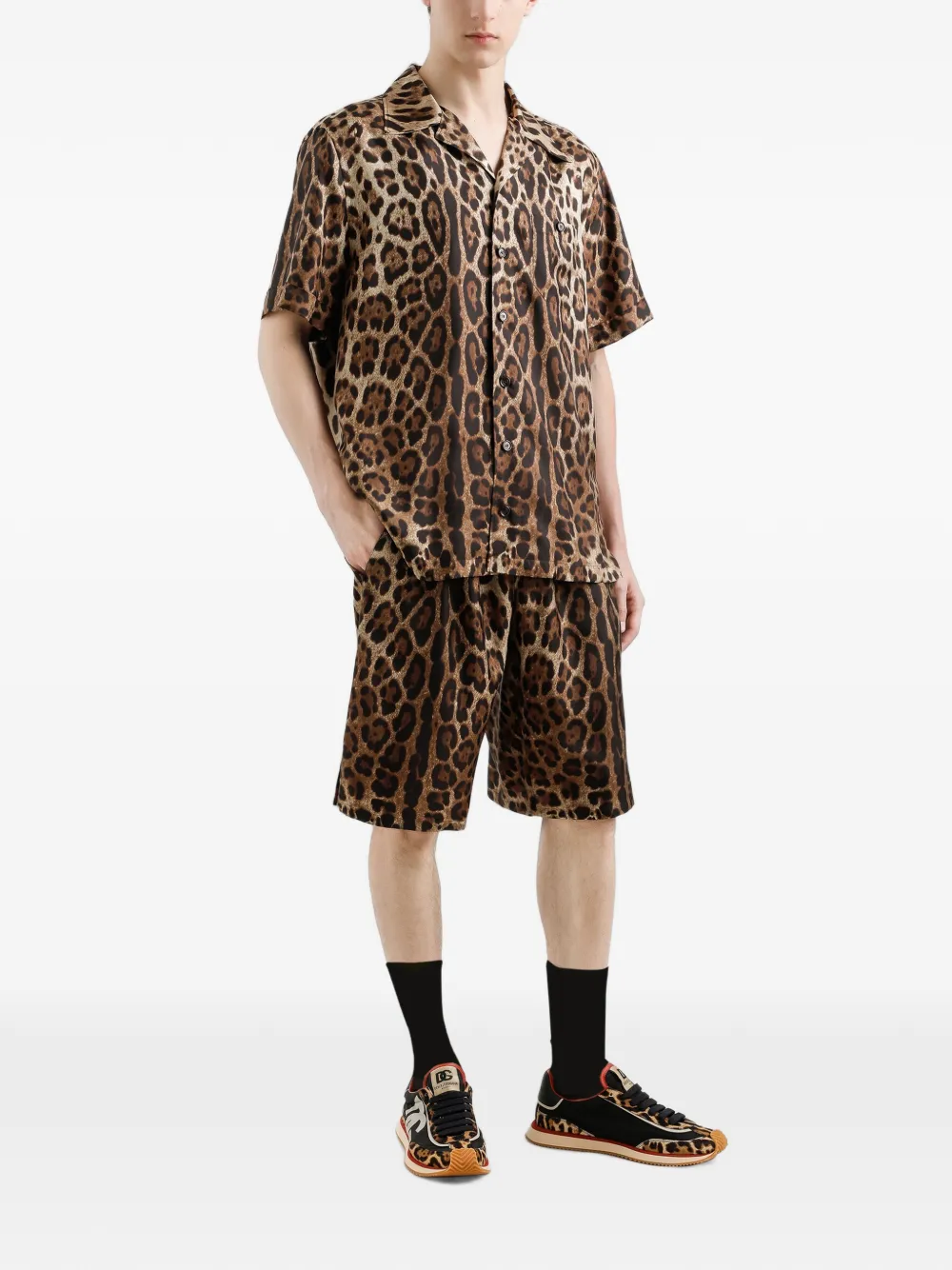 Dolce & Gabbana Overhemd met luipaardprint - Bruin