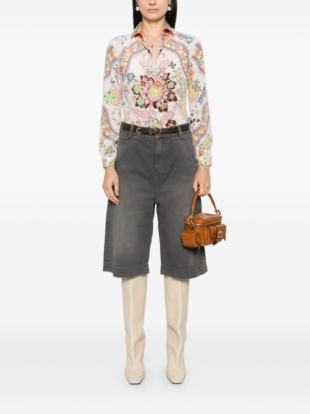 ETRO Blouse met bloemenprint - Beige