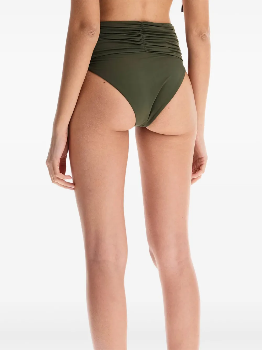 Magda Butrym High waist bikinislip met bloemapplicatie Groen