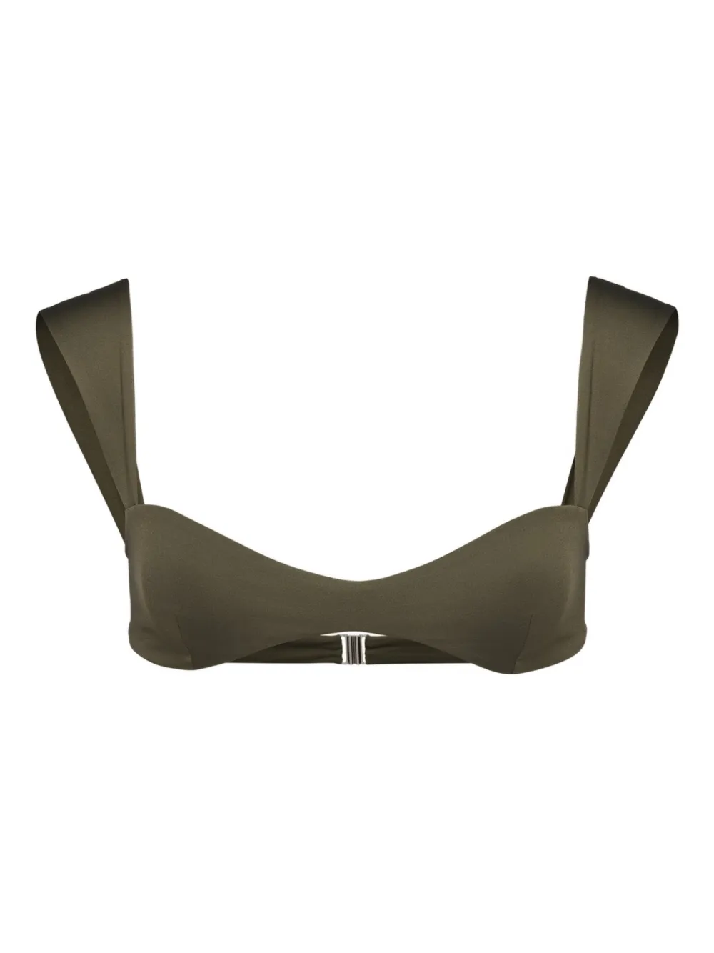 Magda Butrym Retro Shoulder-padded Bikini Top In Green