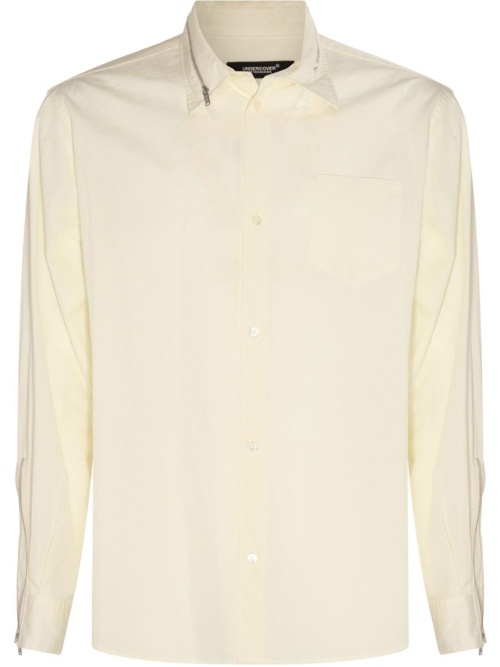 zip-detailing cotton shirt