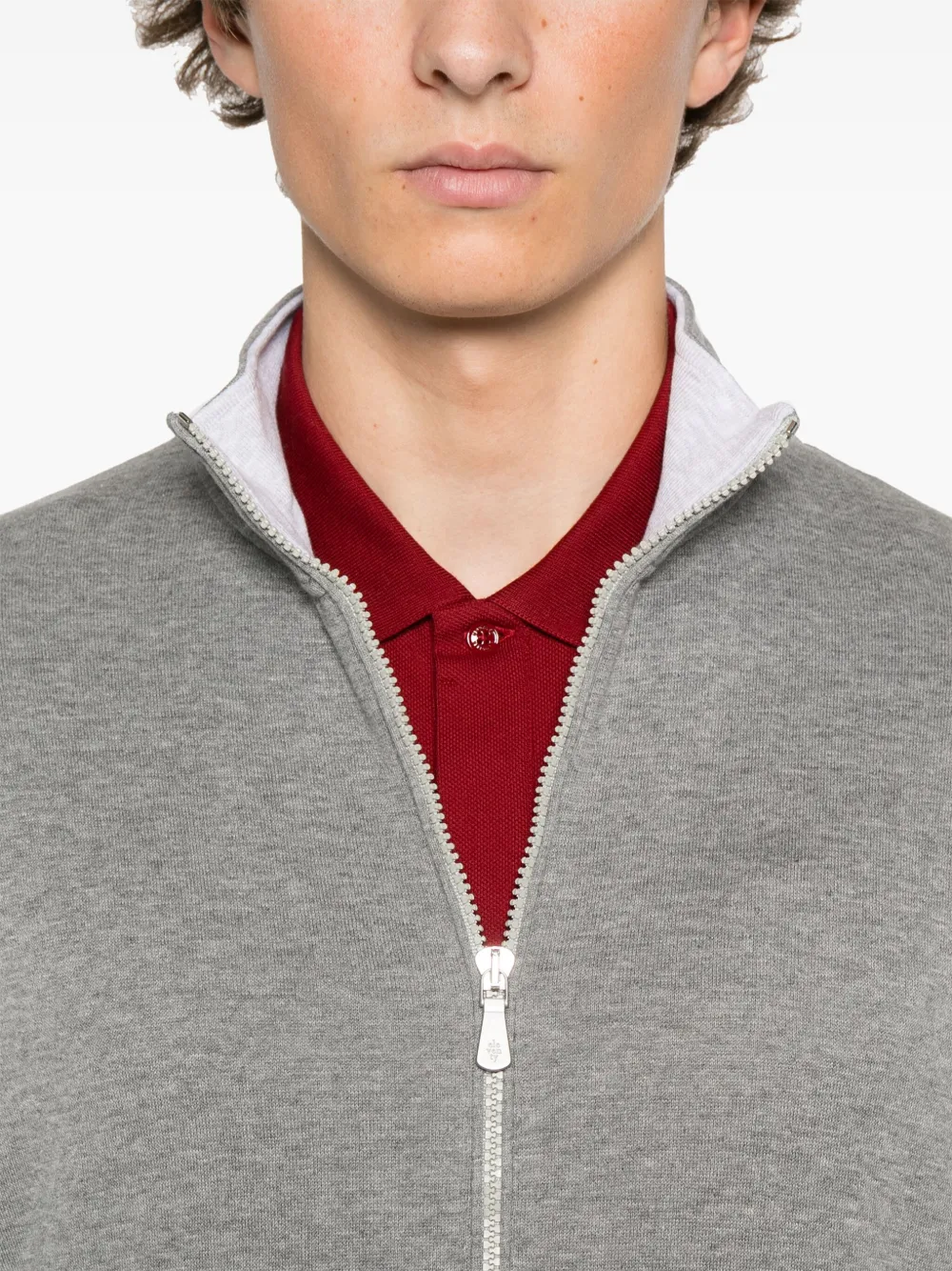 Eleventy Sweater met rits Grijs