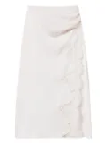 TWINSET lace-insert midi skirt - White