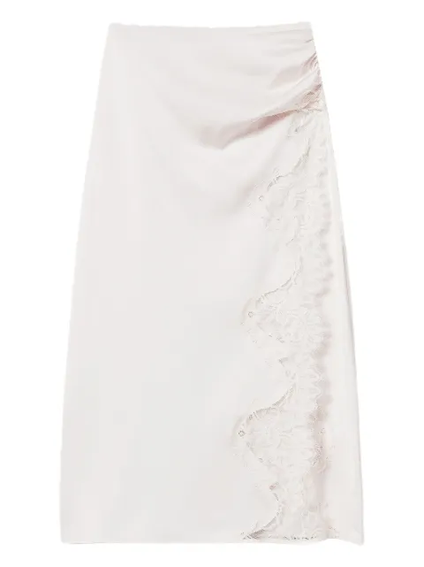 TWINSET lace-insert midi skirt