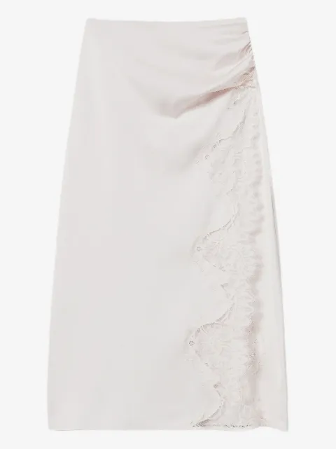 TWINSET lace-insert midi skirt