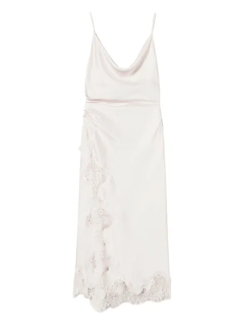 TWINSET slip dress satinado con ribete de encaje