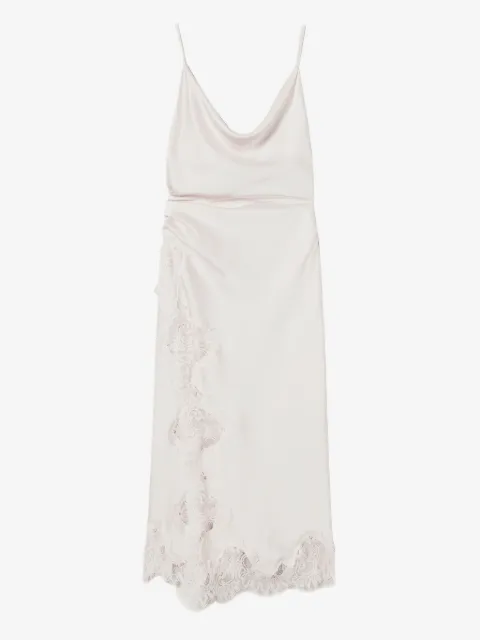 TWINSET vestido midi con ribete de encaje