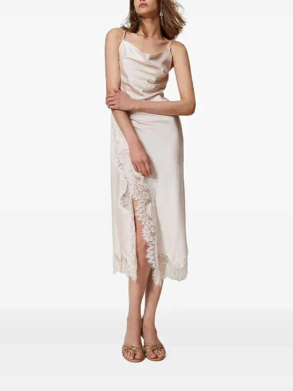 white satin slip dress midi NWT ZARA WHITE SATIN SILK LIKE MIDI DRESS WITH BUTTON DETAIL BLOGGERS FAV  $149
