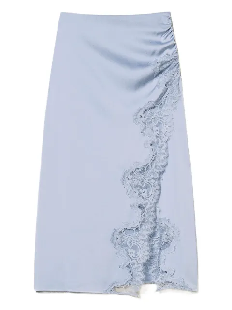 TWINSET falda fruncida con detalles de encaje