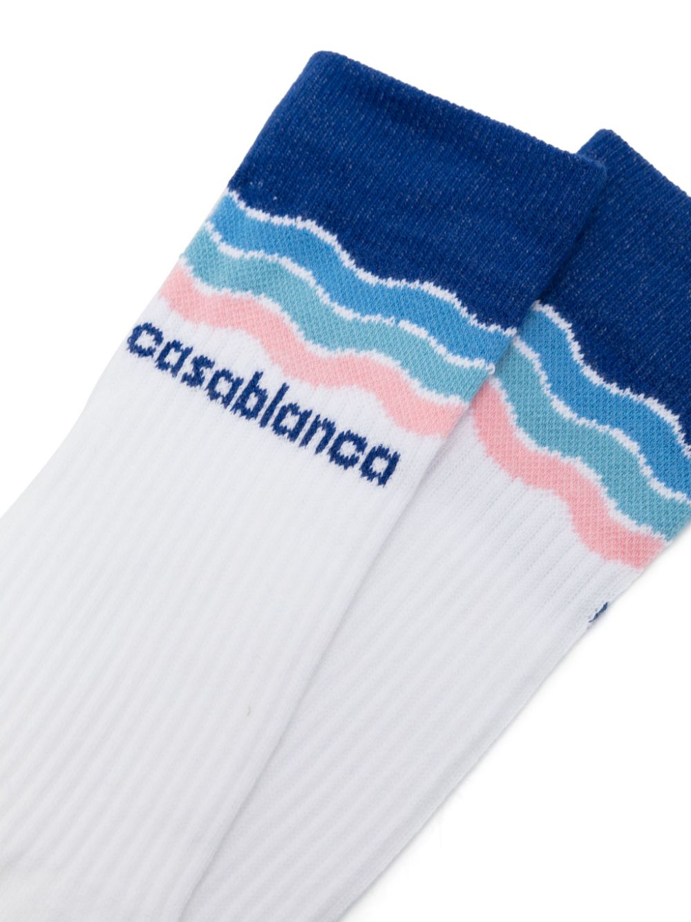 Casablanca Blue Wave Socks - Wit